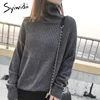 Sweater Women Turtleneck Pullovers Solid Stretch Striped Korean Top Knit Plus Size Harajuku Fall 2022 Winter Clothes Beige Khaki ► Photo 2/6
