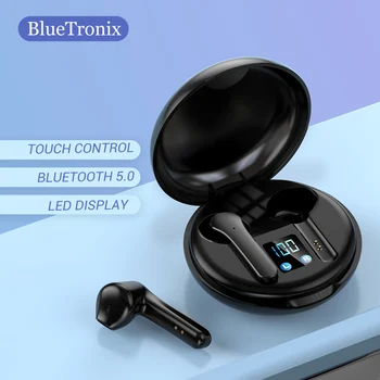 

BlueTronix TWS Bluetooth Earphones with Microphone Touch Control Wireless Headsets HIFI Mini In-Ear Earbuds Sport Running HDCall