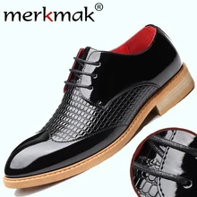 Merkmak/модные мужские кожаные туфли с острым носком обувь оксфорды на шнуровке в британском стиле формальная обувь в деловом стиле большого размера Прямая поставка
