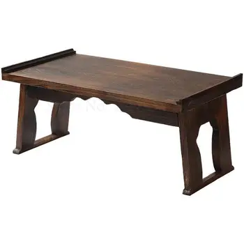 

Solid wood bay window table student dormitory bed with portable folding computer small desk table outdoor table