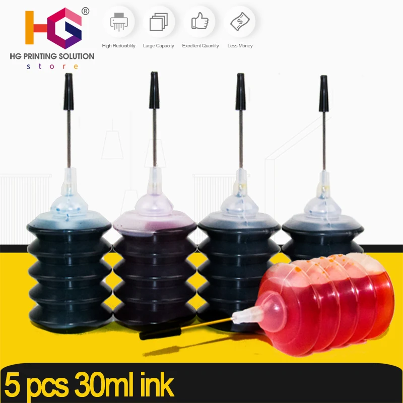 Чернила для картриджа hp 301 304 302 123 122 652 650 21 22 140 141 950 655 364 903 953 XL 30 мл | Компьютеры и