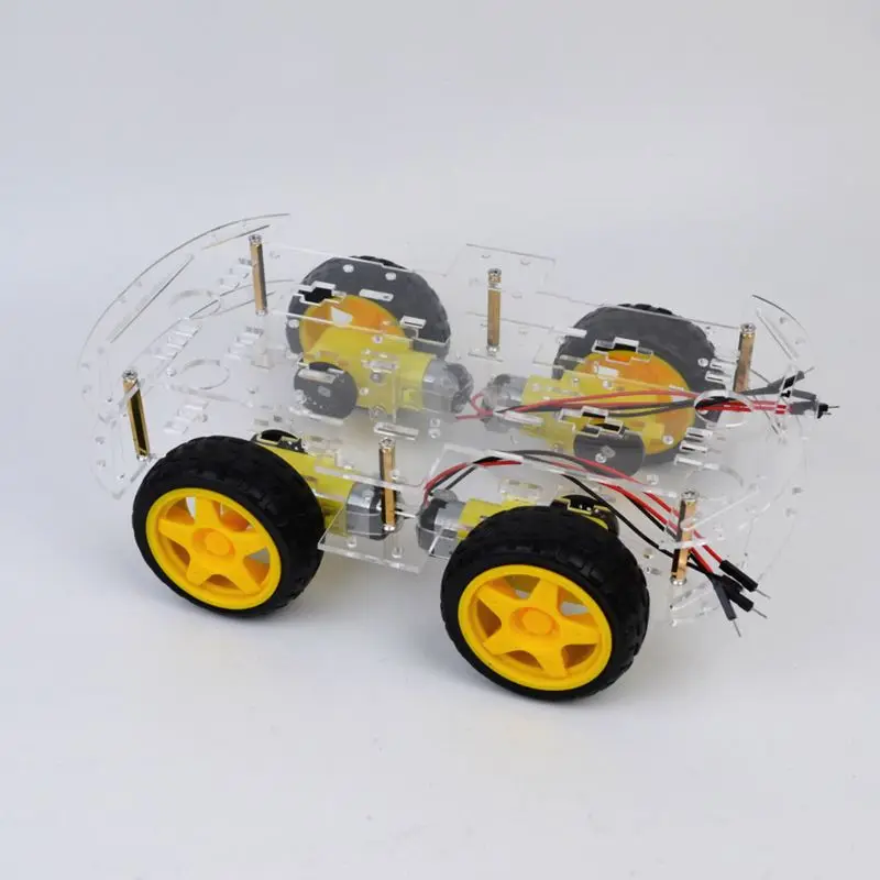 Мотор умный робот шасси автомобиля DIY Kit скорость кодер 4WD 4 колеса автомобиля для обучения обучающий инструмент 634F