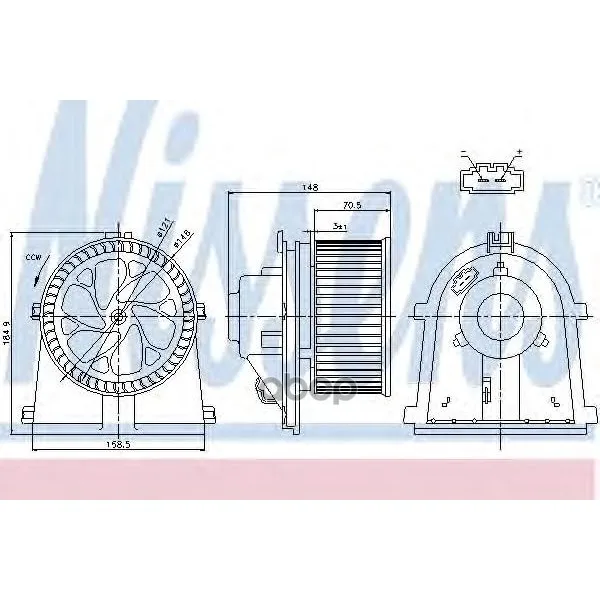 Мотор Отопителя Vag A3/Tt /Octavia/G4/Bora/Polo 97-10 Nissens 87022 Nissens арт. 87022