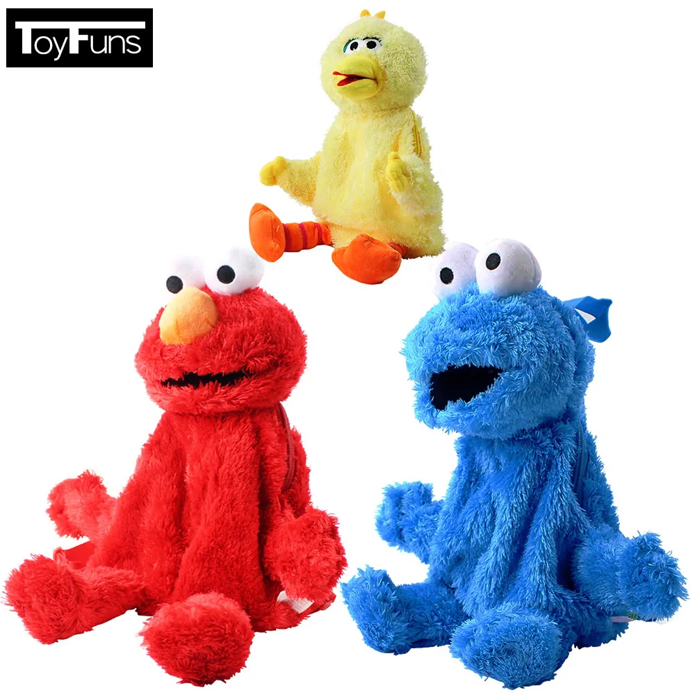 45cm 3 styles Sasame Street Plush Backpack Elmo Big Bird Cookie Monster Cartoon Toys Great Gifts For Kids Baby Children | Игрушки и