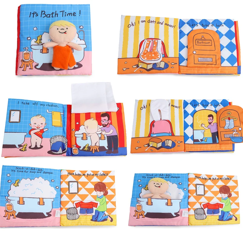 

Baby Soft Cloth Book Infant Early Cognitive Development Educational Bath Quiet Book Interactive Books for Baby First Book
