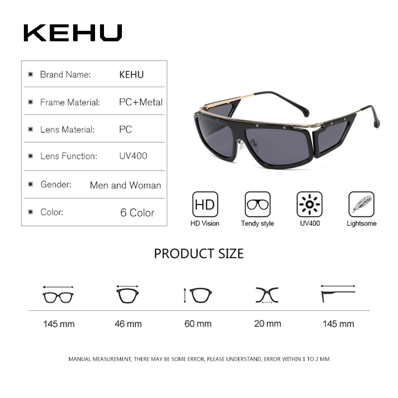 KEHU, фирменный дизайн, квадратные солнцезащитные очки, для женщин, высокое качество, в стиле панк, модные, солнцезащитные очки, для девушек, для путешествий, оттенки, UV400, очки, XH123