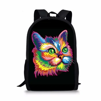 

Customized 17inch 3D Cartoon Bag Cute Cat School Bags For Teenage Girls Backpack Travel Bags Capacity Mochila Para Ninas