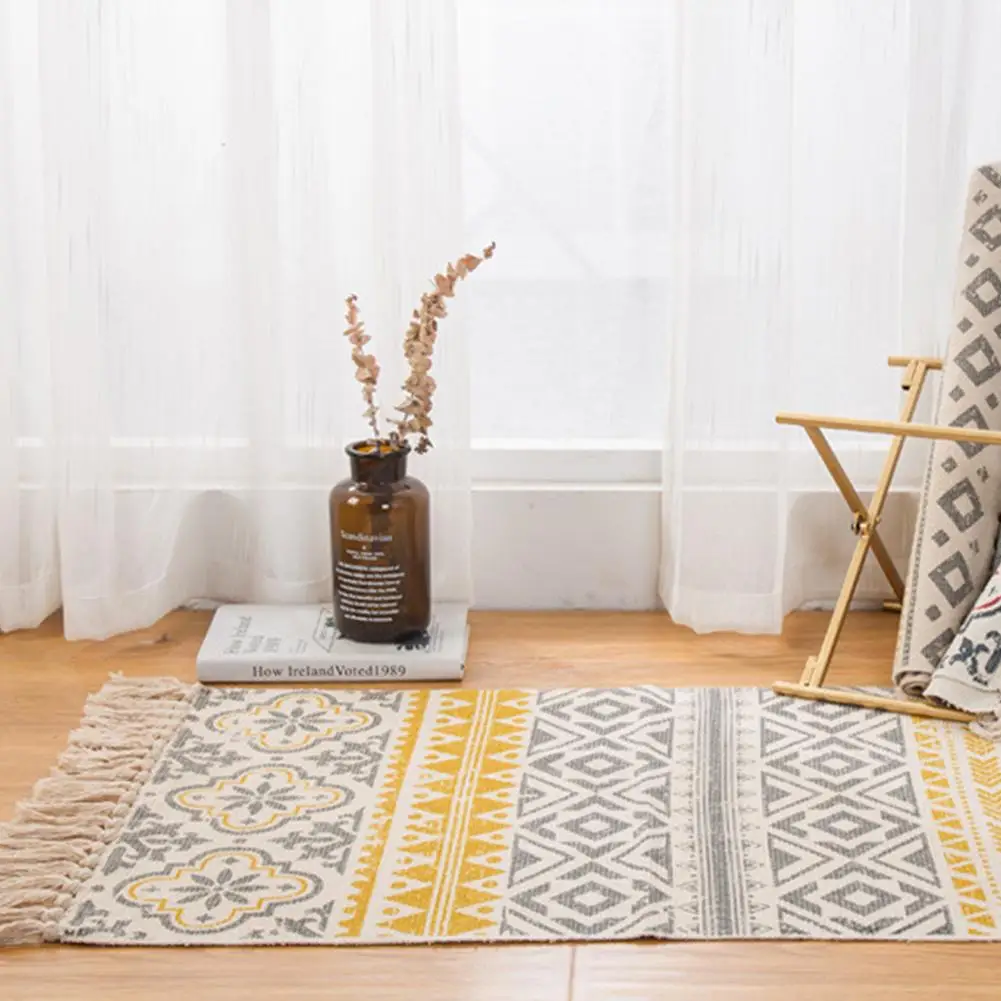 Пеньковая ватная одежда в богемном американском стиле коврик для ковров гостиная спальня прикроватный коврик Ретро одеяло с кисточками