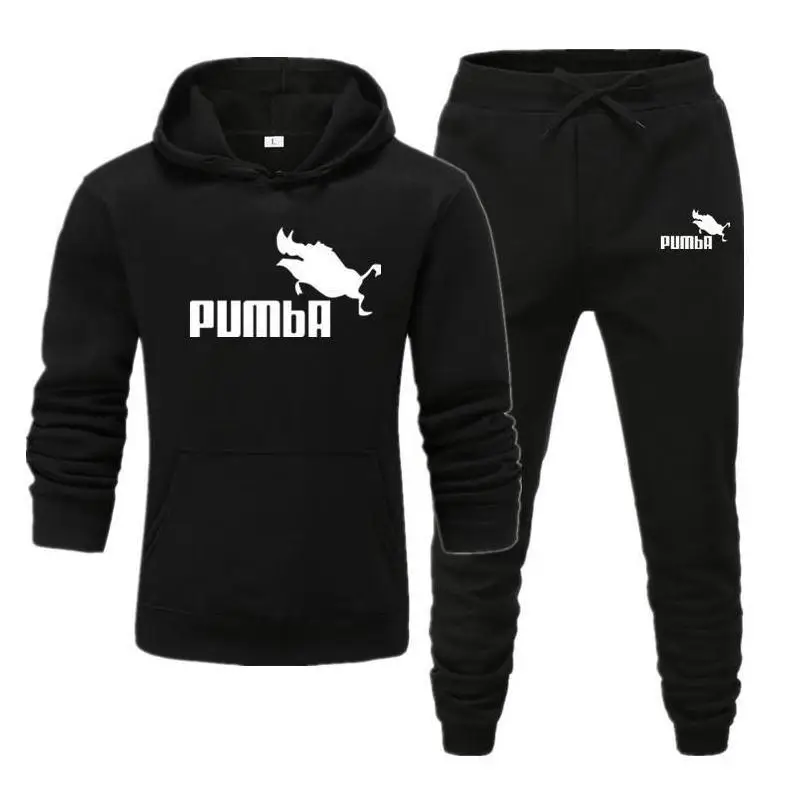 

Pumba-Sudadera con capucha de dos piezas para hombre,ropa con capucha de Batman,informal de algodn para otoo e invierno,S-XXXL