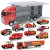 Big Truck & 6PCS Mini Alloy Diecast Car Model 1:64 Scale Toys Vehicles Carrier Truck Engineering Car Toys For Kids Boys ► Photo 3/6