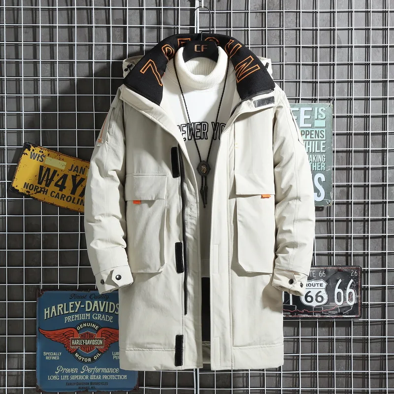 -30 Grad Winterjacke Herren Weiße Ente Daunenjacke Mode Kapuzenkragen Windjacke Warm halten verdickter Mantel Herren mit Taschen_voghion.com