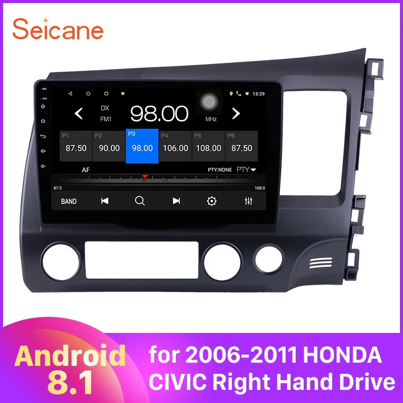 Seicane Android 8,1 10," 2DIN Автомагнитола gps навигация для 2006-2010 2011 HONDA CIVIC правый руль стерео головное устройство плеер