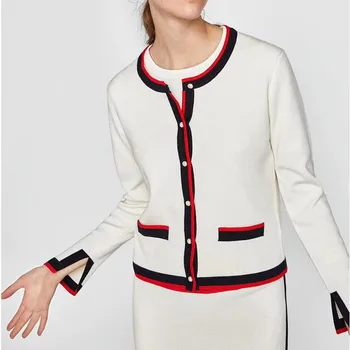 

Knitted Cardigan Luxury Striped Runway Sweater Coat Outwear Ladies Feminino spring New Arrival 2020 Women's Clothing