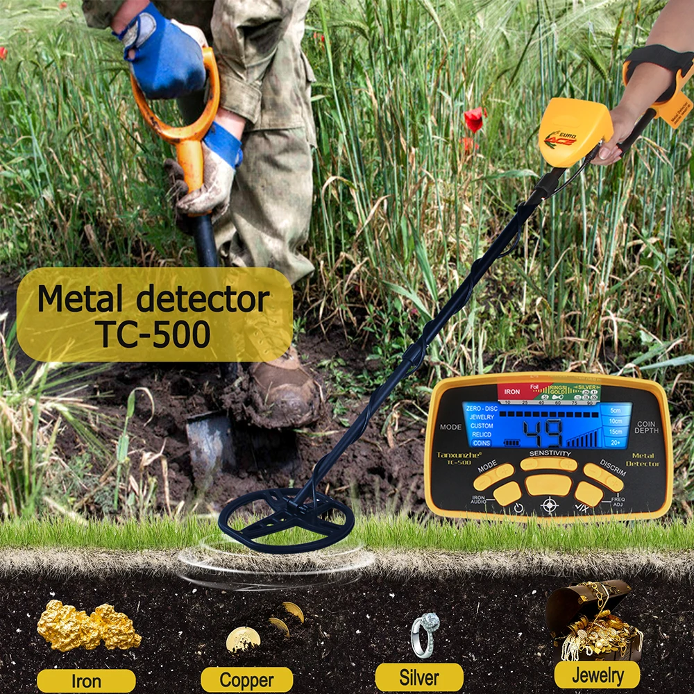 Metal Detector UnderGround depth 2.5m Coil Waterproof Scanner Finder
