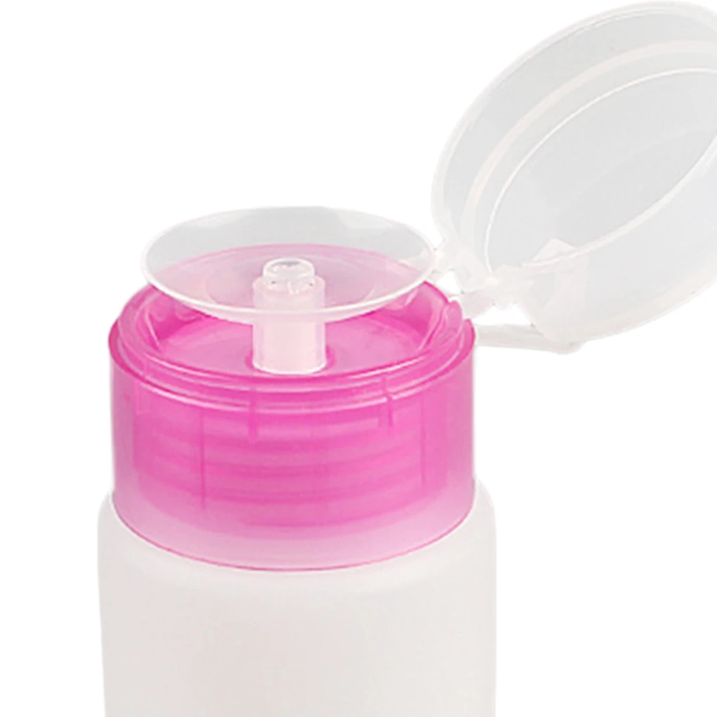 Portable Empty Clear Pump Dispenser Bottle Plastic Nail Polish Remover Cleaner Container 60ml/120ml