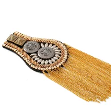 Cool Trend of Fashion Europe And America Catwalks Metal Tassels Handmade Epaulet Manufacturers Direct Selling Clothing Accessori