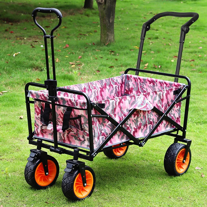 Outdoor Four-wheel Folding Portable Photography Trolley Trolley Rod Beach Fishing Shopping Grocery