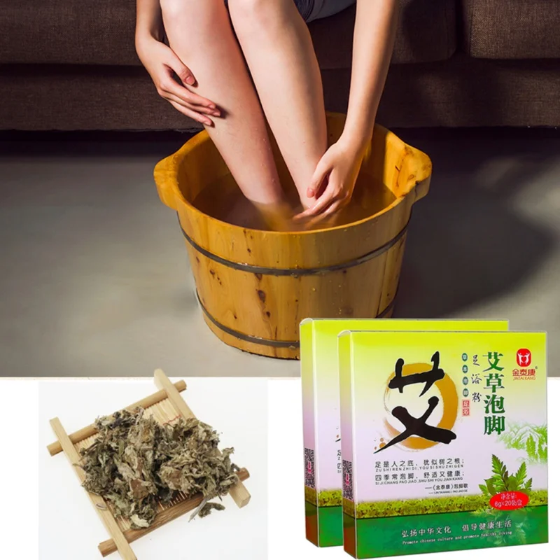 

6g*20pcs Wormwood Foot Washing Powder Leaves Feet Powder Foot Bath Soothing Foot Skin Health Care