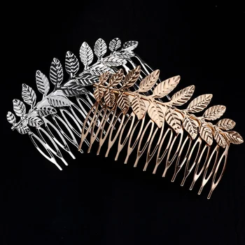

New 1PC Gold Leaf Hairpin Combs Plated Girl Barrettes Hair Clip Hairgrips Headwear Styling Tools Accessories Headdress Jewelry