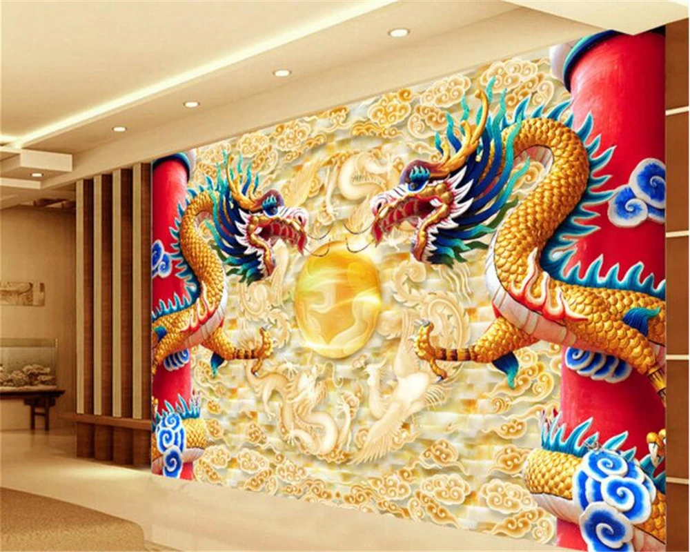 WELLYU papel de parede 3d wallpaper Custom silk cloth personality wall  paper China Dragon TV backdrop decorative painting3D - AliExpress, image size:1000x800