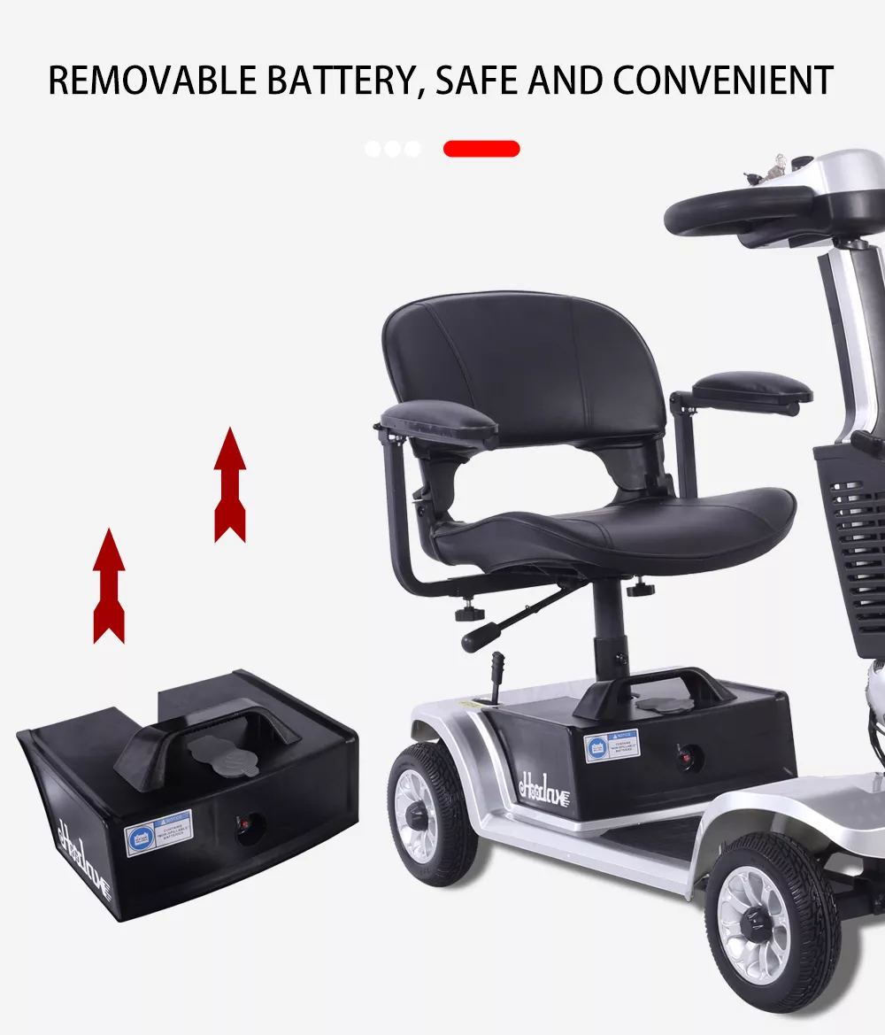 A convenient and safe mobility solution for adults, the foldable electric scooter with a removable battery.