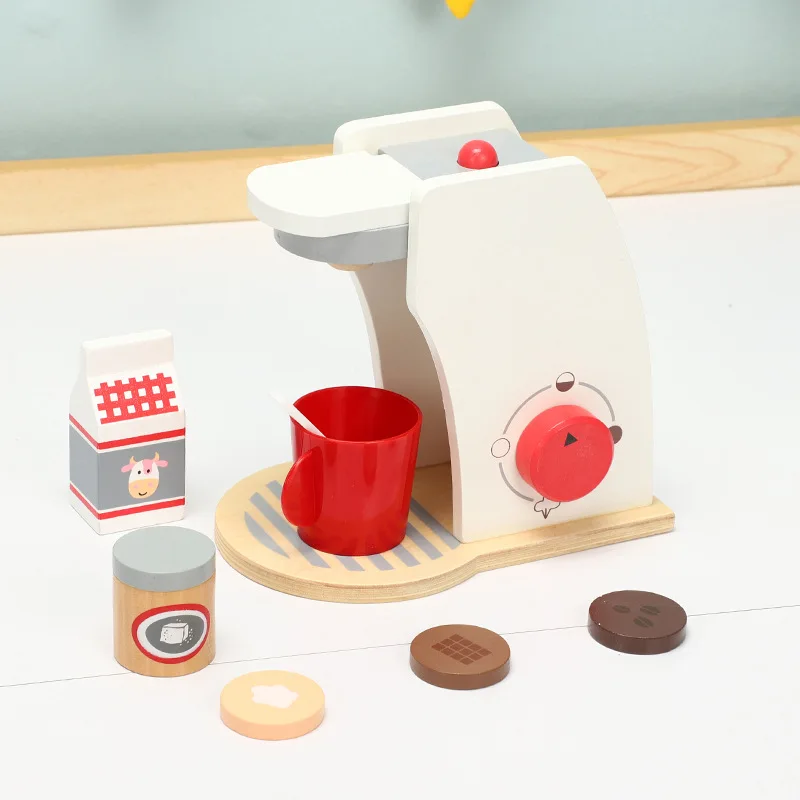

Export Celebrity Style Play House Wood Coffee Maker Breakfast Combination Afternoon Tea Educational Early Childhood Emulate Toy