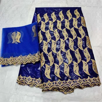 

2020 New arrival african bazin riche fabric with beads cord lace fabric guinea brocade fabric for wedding L121408