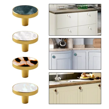 Brass Furniture Handles Round Knob Polished Door Handle Kitchen Modern Pull Knob Cupboard Cabinet Drawer Round Colorful Pulls