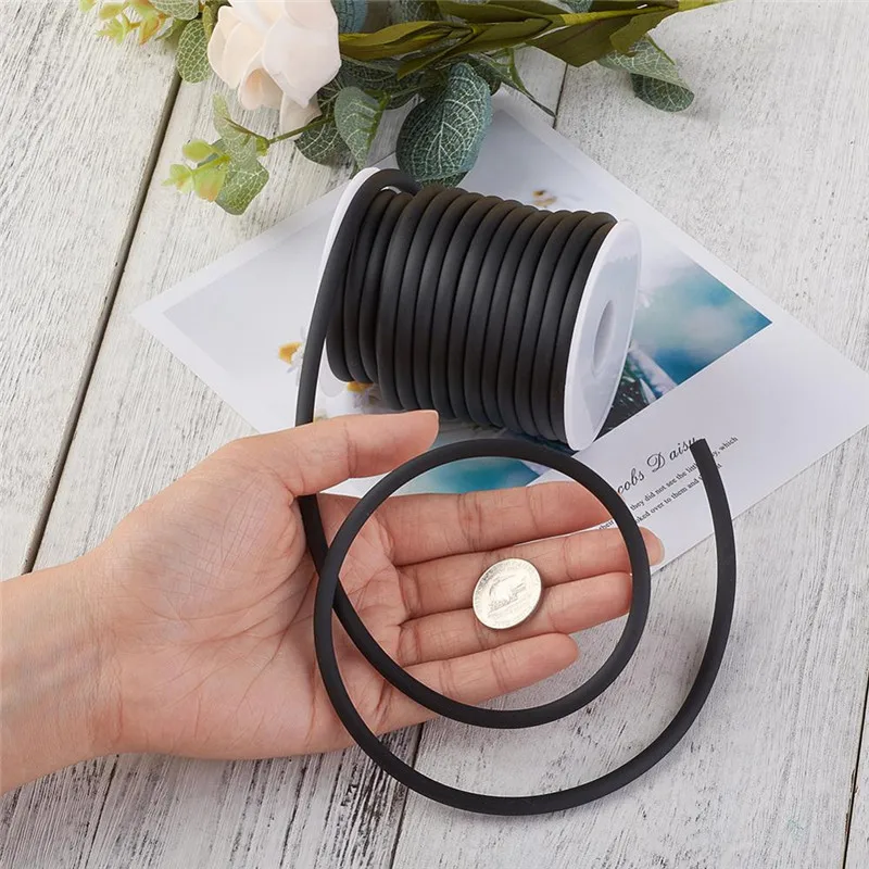 주얼리 제작용 고무 중공 스레드 코드, DIY 팔찌 목걸이, 가정 공예 액세서리, 10m/롤, 5mm