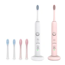 Электрическая зубная щетка Ultra sonic Беспроводная перезаряжаемая умная зубная щетка с 3 сменными головками Водонепроницаемая 50