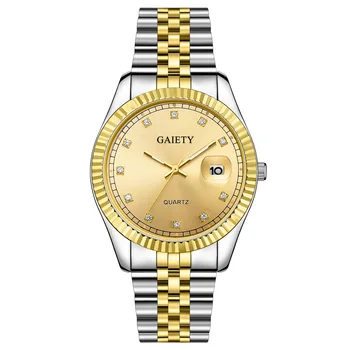 

2020 Fashion & Casual New Cross-border Quartz Watch with Calendar Classic Atmospheric Alloy Steel Band Watch Men's Watch Gold