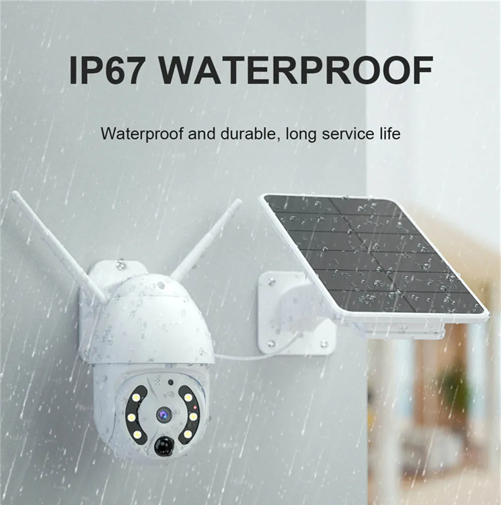 Outdoor WaterProof Solar Camera With 8pcs Battery And Solar Panel WIFI Camera 1080P HD IP Camera 2MP PIR Motion Detection Webcam 4g sim card solar camera 4mp wifi outdoor wireless video surveillance security protection with solar panel include 8pcs battery