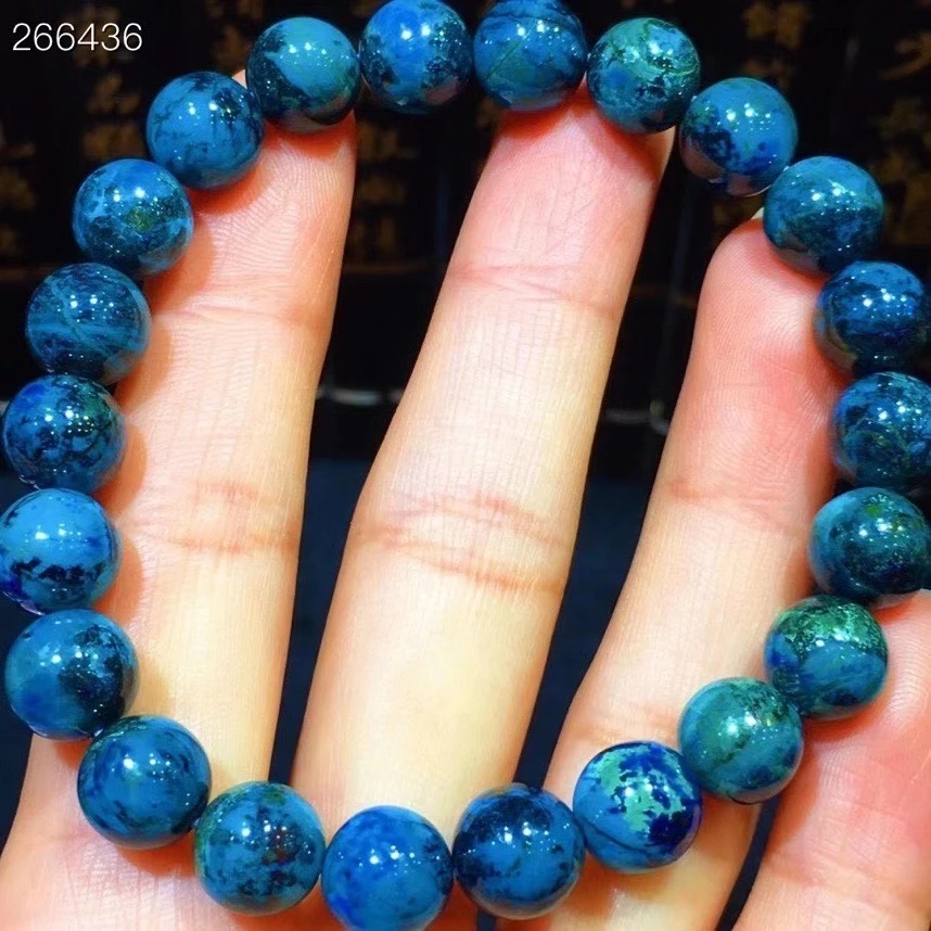 PROD 1005002979047129 Genuine Natural Malachite Azurite Blue Bracelet
9mm Round Beads Woman Men Azurite Malachite Bracelet AAAAAA