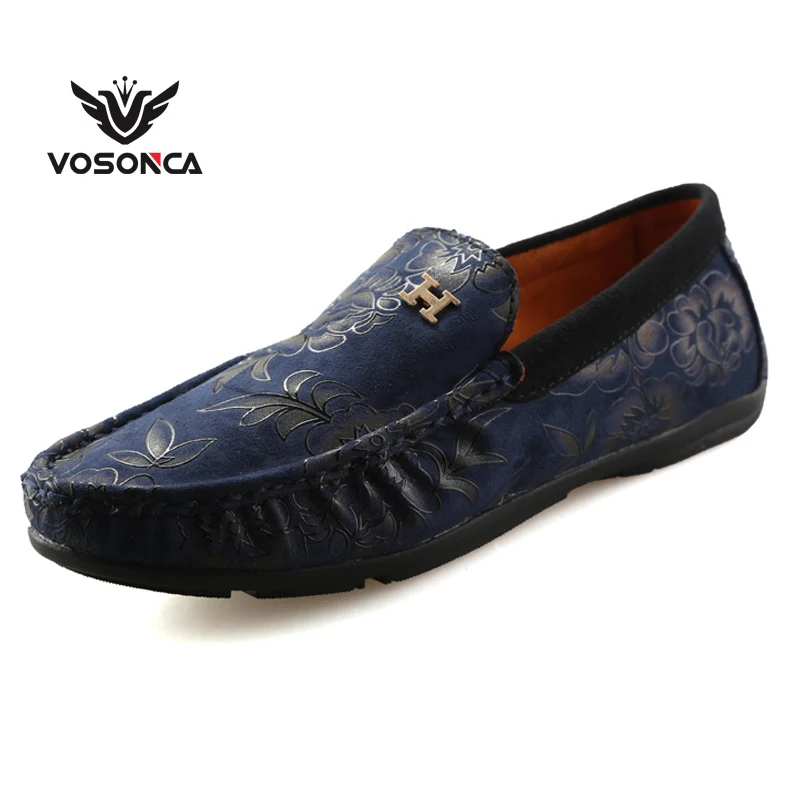 

Vosonca Classic Comfortable Men Casual Shoes Loafers Men Shoes Quality Split Leather Shoes Men Flats Moccasins Driving shoes