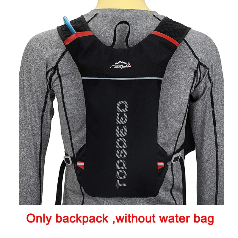Местная сумка для велосипеда LION 5L Водонепроницаемая велосипедная сумка для гидратации воды нейлоновый рюкзак MTB велосипедный спортивный рюкзак для скалолазания, без сумки для воды - Цвет: Black backpack