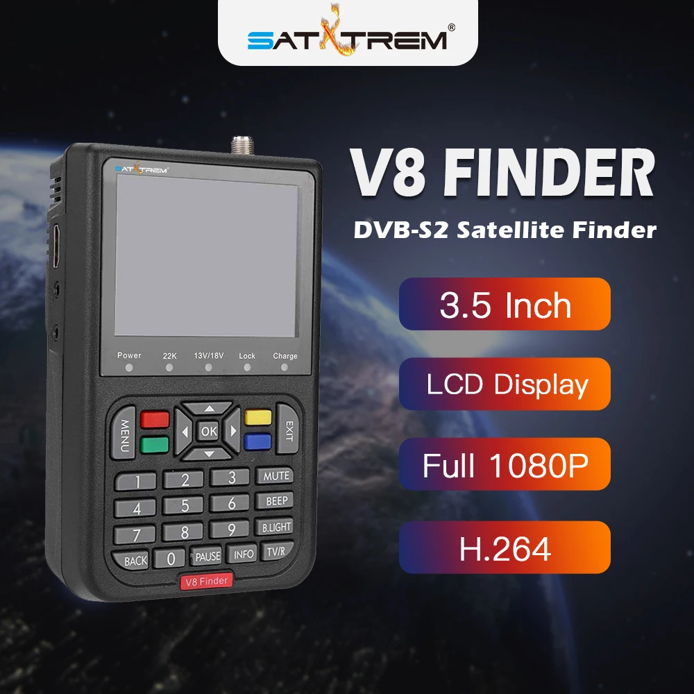 Satxtrem DVB-S2 V8 Finder SAT HD цифровой ТВ спутниковый Finder метр DVB-S SatFinder Full 1080P для приемник спутникового сигнала