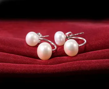 

SBE004 925 Pure Silver Freshwater Pearl Earrings Fashion Earrings Korean Edition Jewelry