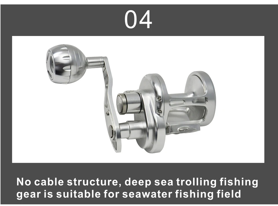 Topline Fishing Jigging Reel CNC Aluminum Alloy Full Metal Jig Drum Reels  Trolling Saltwater Fishing Reel 6.3:1 Max Drag 35kg