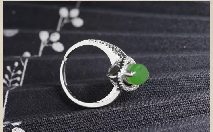 Настоящее зеленое нефритовое кольцо hetian jade, изменяемое Изумрудное кольцо, Женское кольцо из стерлингового серебра 925 пробы, Ювелирное Украшение из нефрита, никель, женские бриллиантовые кольца