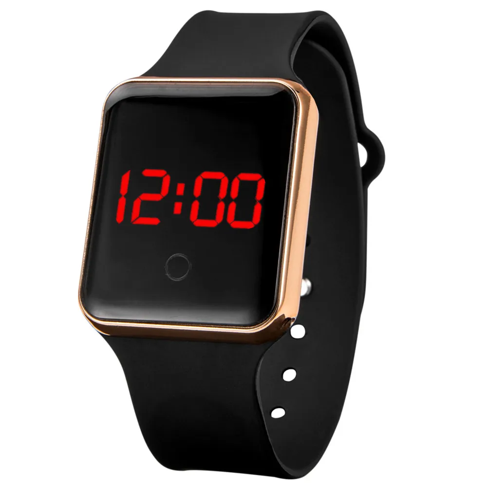 LED Electronic Digital Touch Watches For Men Women Simple Fashion Sports Watch Comfortable Silicone Bracelet Wristwatch