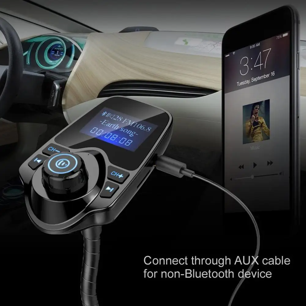 Автомобильный Bluetooth Hands-Free Телефон Автомобильный Bluetooth fm-передатчик автомобильное зарядное устройство Автомобильный MP3 карта распознавание автомобиля