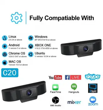 

USB HD Webcam 1080p Webcam Built-in Stereo Microphone Computer Camera Full HD Skype Video Call For PC Laptop Live Equipment