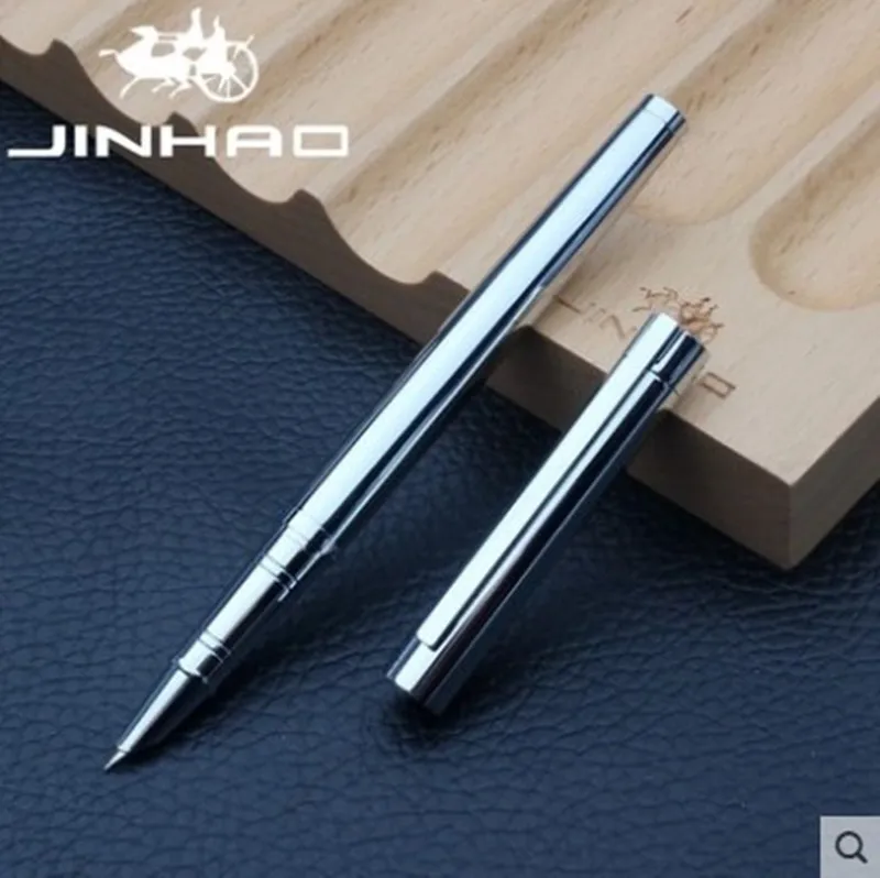 Роскошный бренд Jinhao Shine Platinum Steel Канцтовары для офиса и школы с капюшоном перьевая