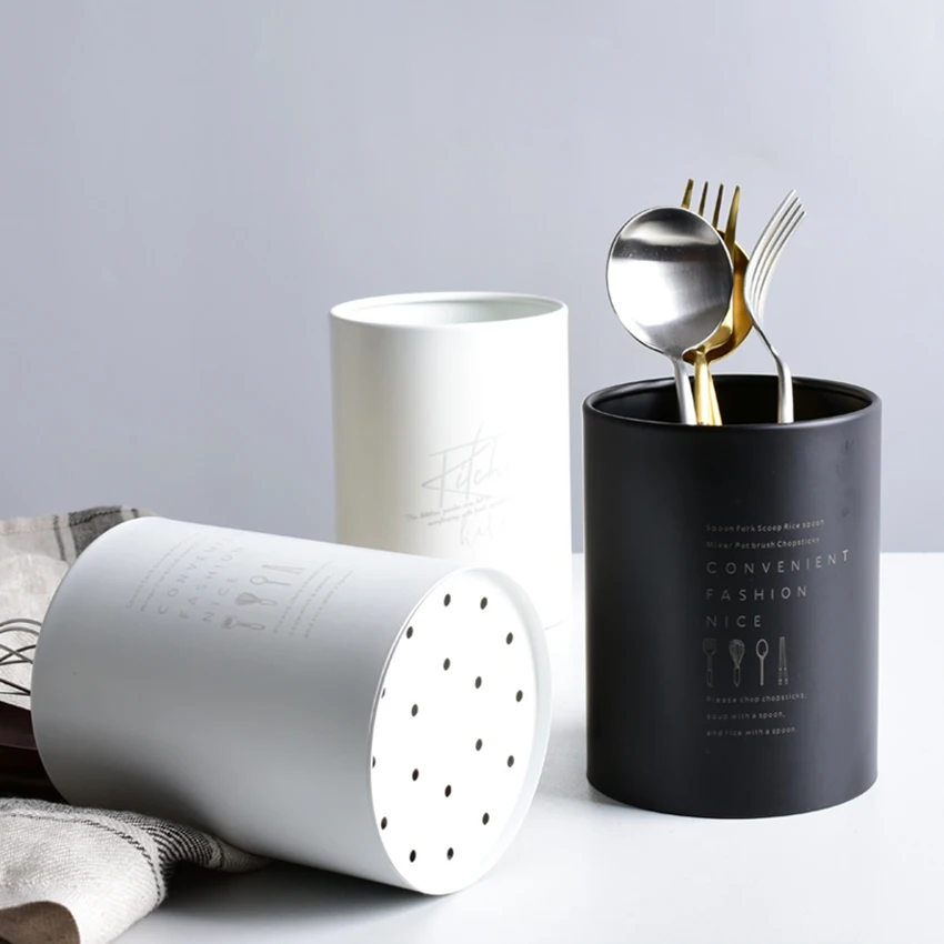 

Stainless Steel Chopsticks Cage Kitchen Utensils Storage Box Letter Printed Fork Spoon Drain Containers Tableware Holder