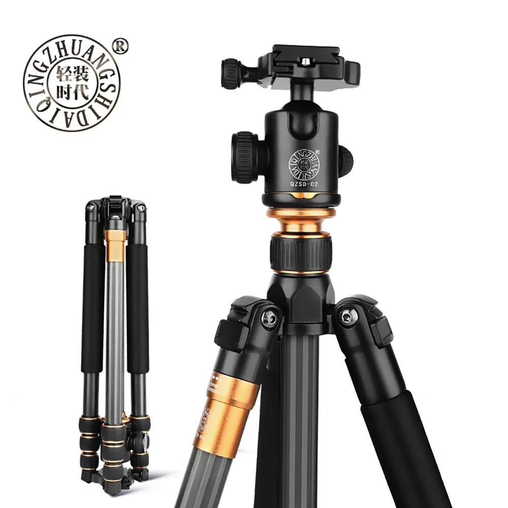 Fibra de Carbono Changeabel para Dslr Qzsd Beike Profissional Tripé Monopod Ballhead Câmera 1400g Netpeso 159cm Altura Máxima Q999c