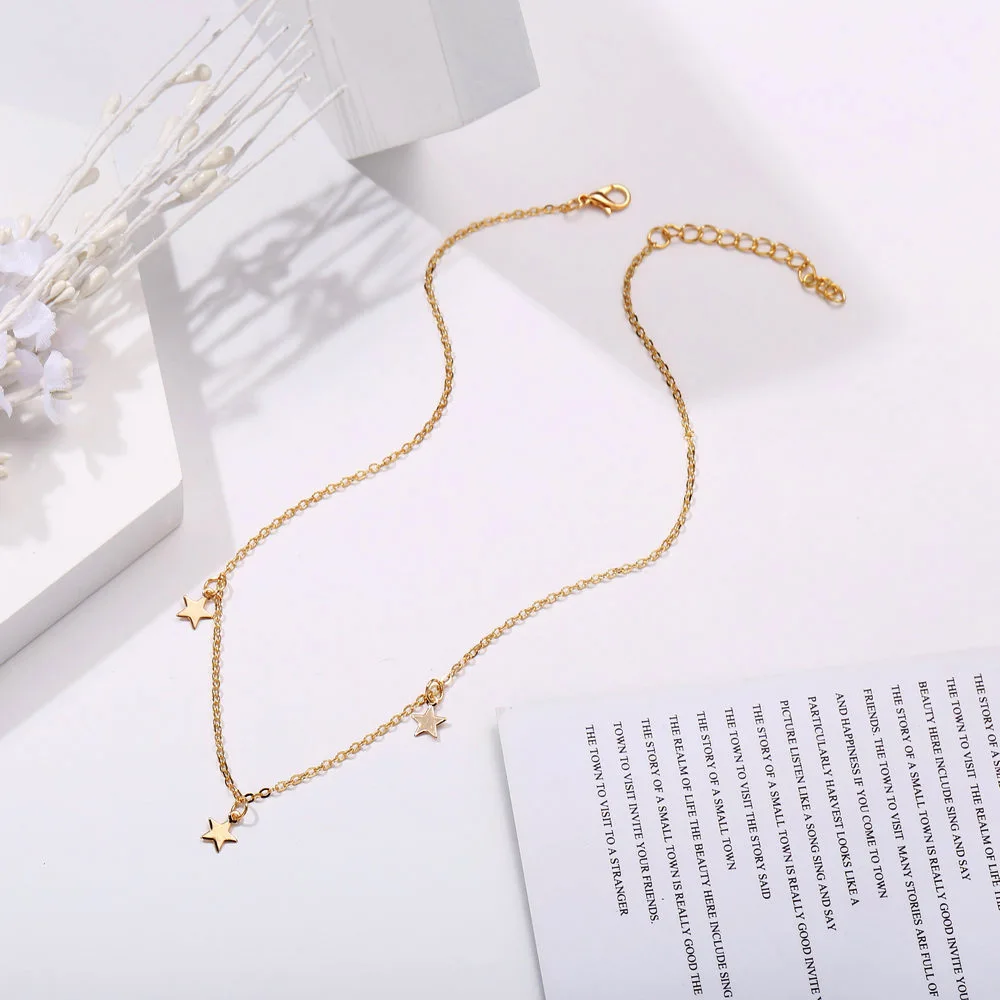 BLIJERY, элегантное золотое ожерелье, простое, со звездами, колье для женщин, Bijoux Maxi, массивное ожерелье, s Collier, модное ювелирное изделие