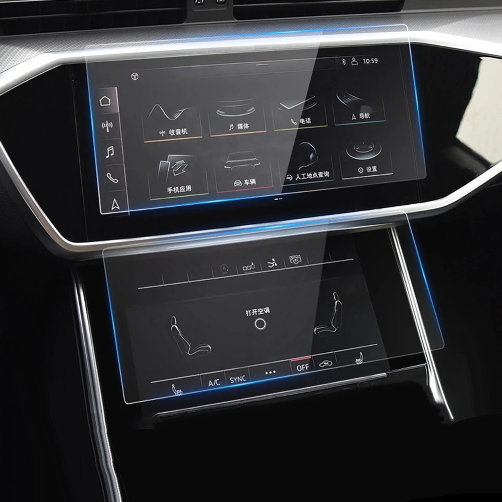 Für Audi A6 C8 2018-2021 Auto Navigation Film Dashboard Monitor Screen  Protector Glas Film Abdeckung Aufkleber Innen Zubehör