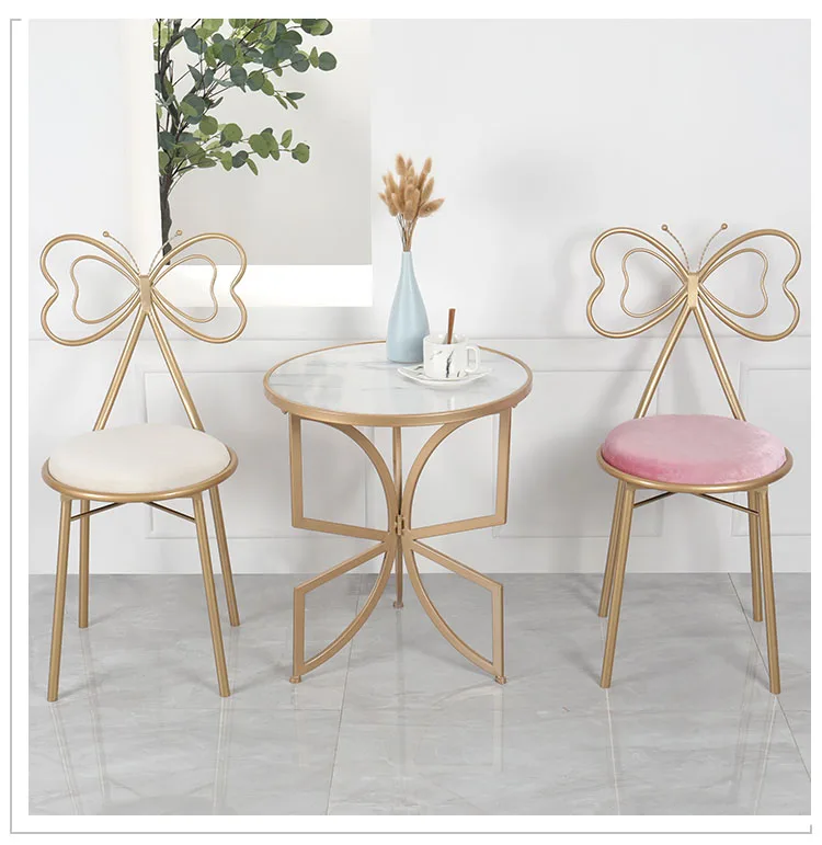 Chair Living Room Chairs Metal Butterfly Bow Backrest Make Up Dining Chair Desk Chairs кресло для отдыха chaises Salle Manger
