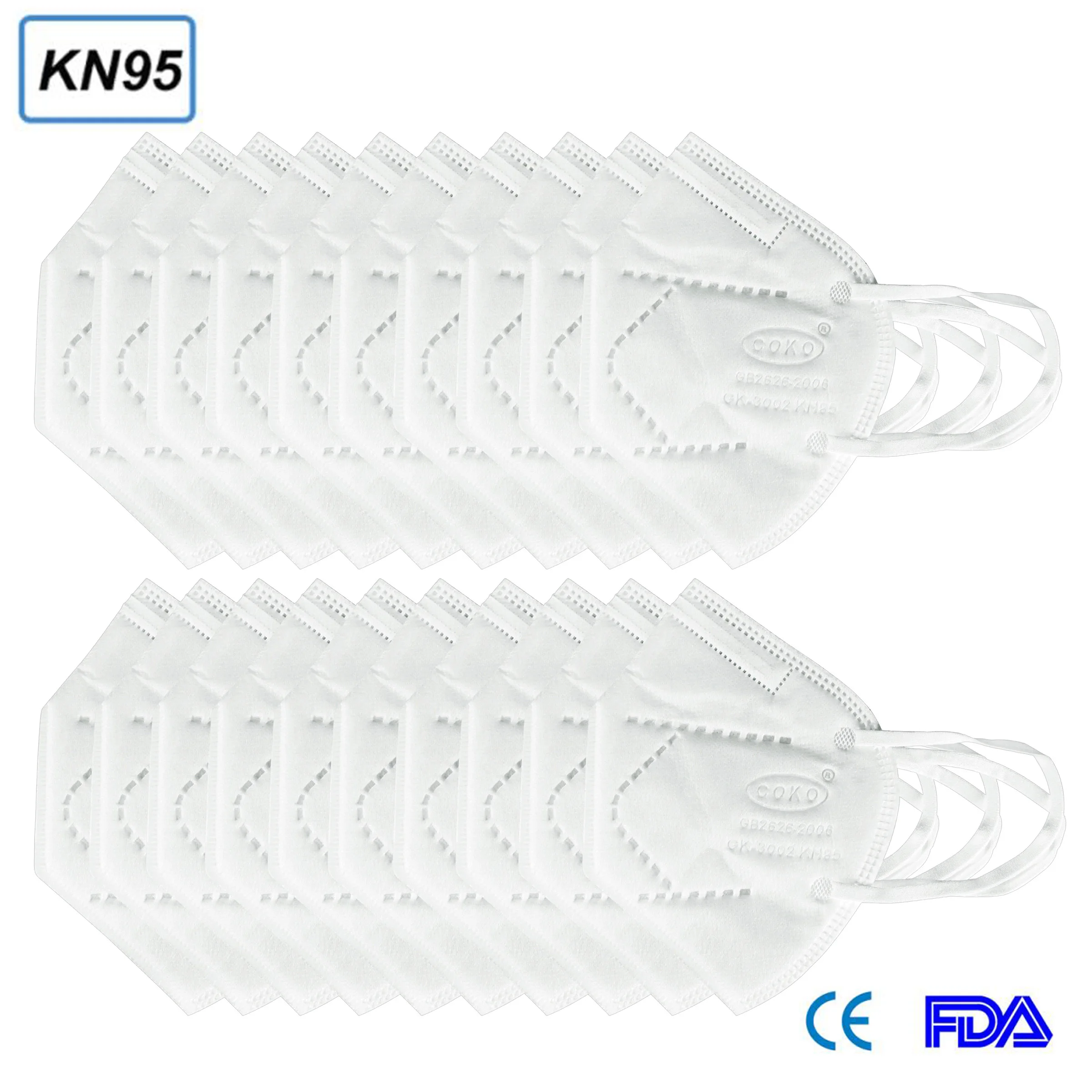 

8 Layers KN95 Mask 95% Meltblown cloth filter Anti PM2.5 Particulate Pollution Protective Respirator Safety Same as KF94 FFP2