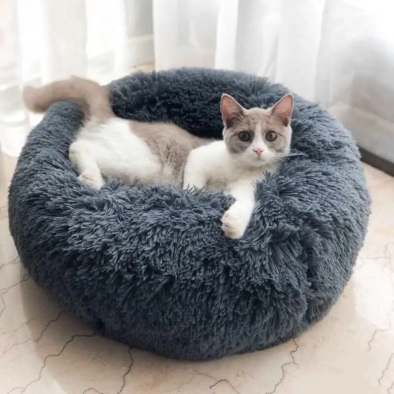 Super Soft Pet Bed Kennel Dog Round Cat Winter Warm Sleeping Bag Long Plush Puppy Cushion Mat Portable Cat Supplies 46/50/60cm Super Soft Pet Bed Kennel Dog Round Cat Winter Warm Sleeping Bag Long Plush Puppy Cushion Mat Portable Cat Supplies 46/50/60cm